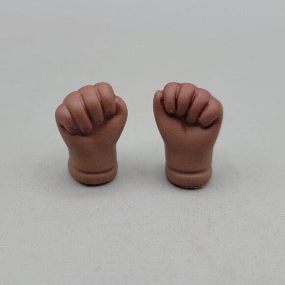 Vintage Doll Hands Brown Porcelain Bisque Baby Toddler Doll Making Restoration - Picture 1 of 6